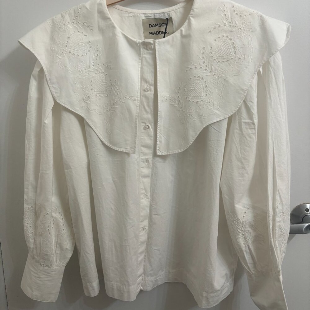 Damson Madder Romeo Blouse in White - UK 14/ US 10
